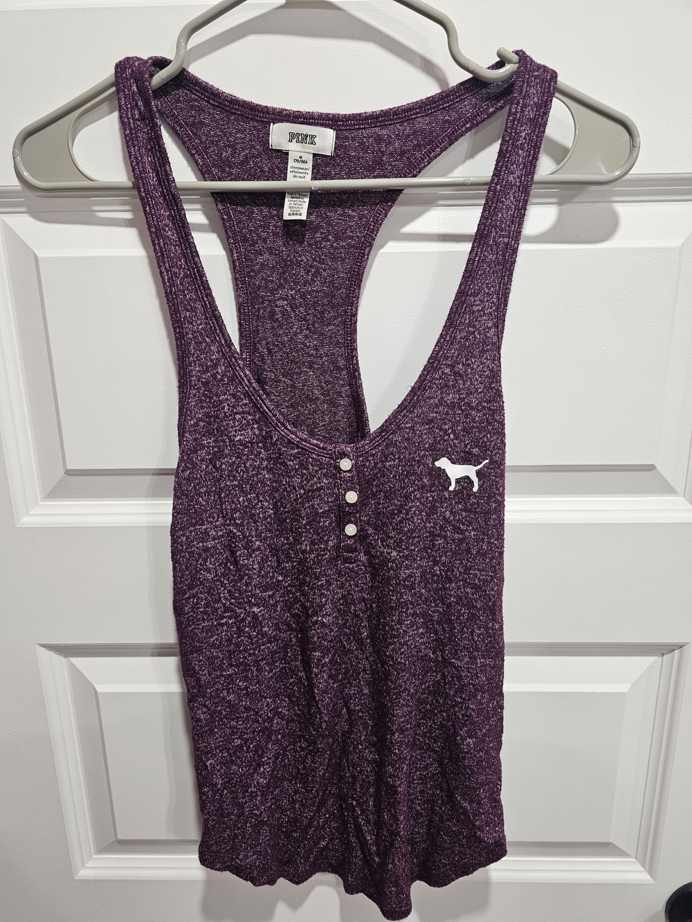 PINK Victoria's Secret Marled Purple Racerback Henley Tank